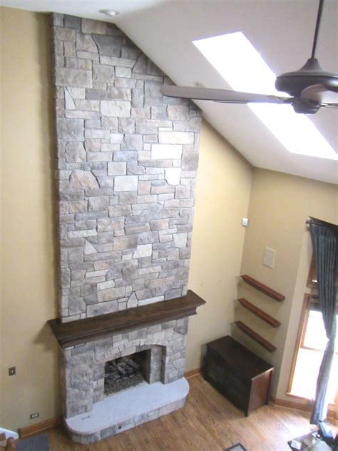 Cobble Field Stone Veneer Fireplace Pictures North Star Stone