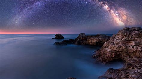 Nightscape With Milky Way Above The Black Sea Bulgaria Desktop