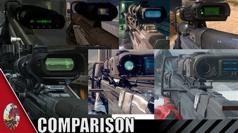 Halo 1 5 Sniper Rifle Comparison All Halo Games Included Youtube