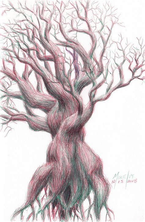Uprooted Tree Drawing By Michael Ivy Fine Art America