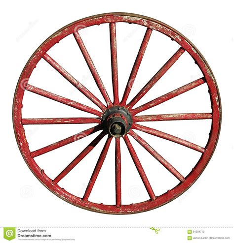 Red Antique Wagon Wheel Stock Image Image Of Antique 91304713