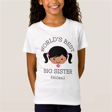 Worlds Best Big Sister Personalised T Shirt Uk