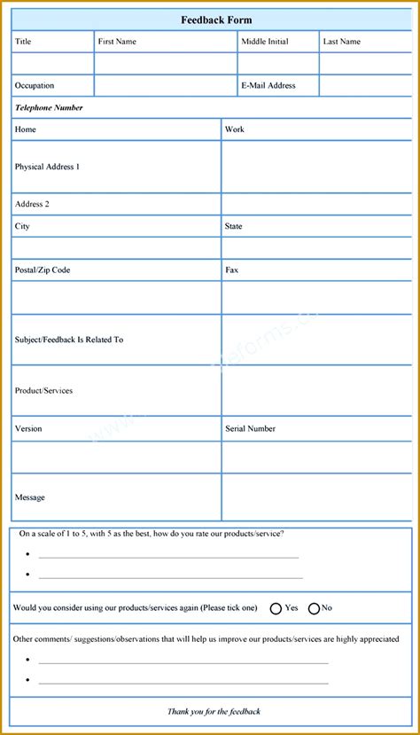 7 Feedback Form Template Free Download Fabtemplatez