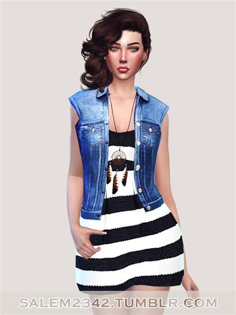 Looking For The Sims Cc Salem2342 Denim Vest Acc Ts4 Standalone