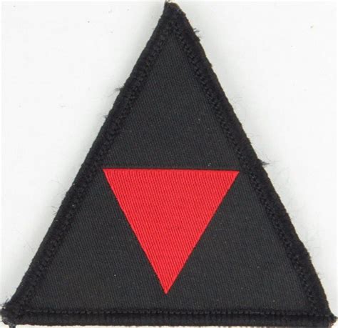 3 Division Red Inverted Triangle On Black Triangle Military Formatio