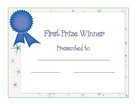 Free First Prize Winner Certificate Award Designed Regarding Award