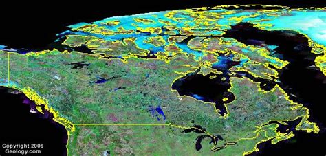 Canada Map And Satellite Image