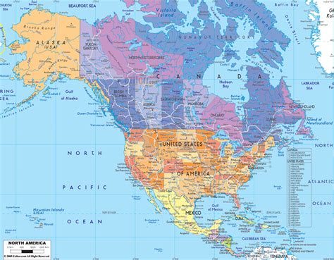 Political Map Of North America Ezilon Maps
