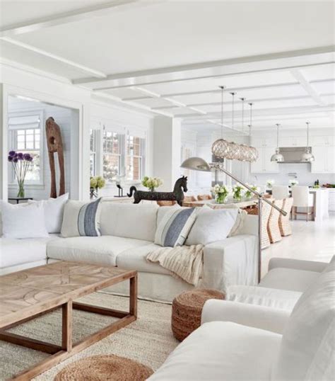 Coastal Contemporary Living Room Design Tuft And Trim