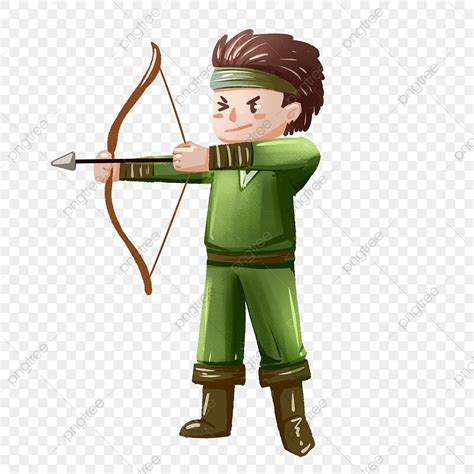 Archery Man Clipart Hd Png Archery Man Cartoon Hand Drawn Archery Man