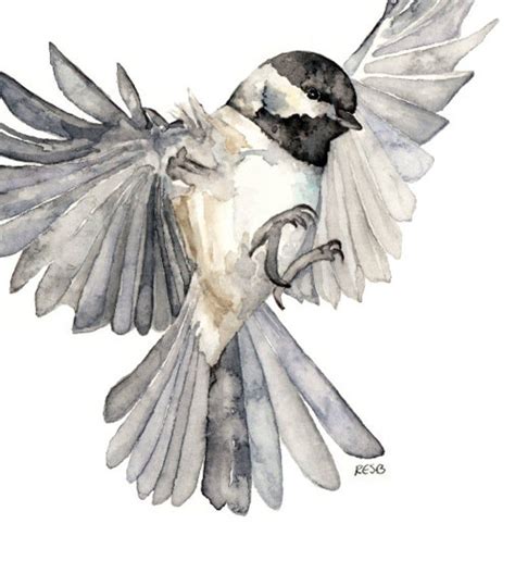 Bird In Flight Painting Print From Original Watercolor Etsy