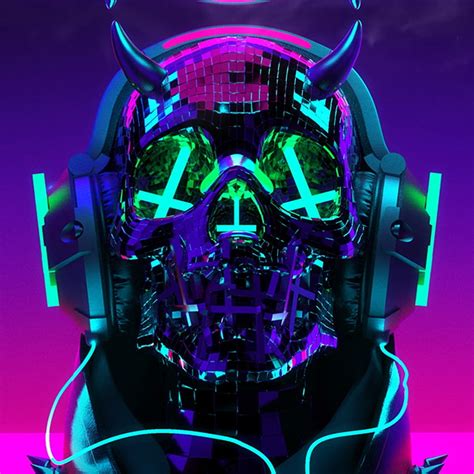 Audio Responsive Cyberpunk Skull Fixed By Op Hd Phone Wallpaper Pxfuel