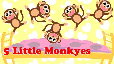 5 Little Monkeys Five Little Monkeys Kids Song Youtube