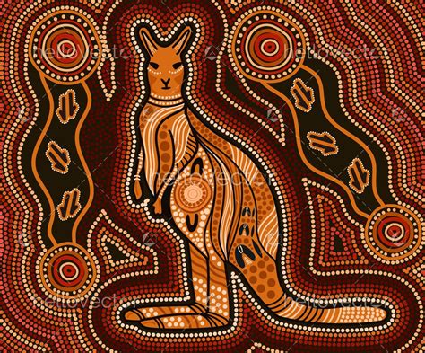 Aboriginal Kangaroo Painting Download Graphics And Vectors Aboriginal