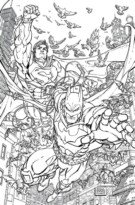 Crayons, markers, pencils, sharpeners and extra! Batman / Superman #28 (Adult Coloring Book Cover) | Fresh ...