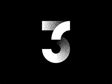 Three Numbers Typography Typographic Design Minimalist Logo Design