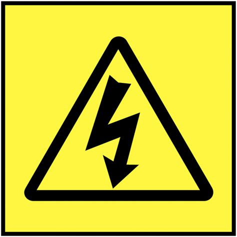 Self Adhesive Electricity Symbol On The Spot Safety Labels Safetyshop