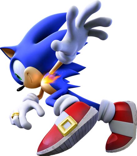 Sonic And The Secret Rings Signature Render With Fire Sonic The