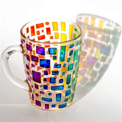 Rainbow Mug Multi Colored Mug Stained Glass Cup Housewarming