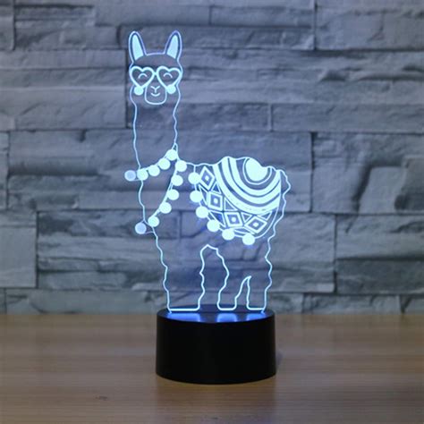 Ykmy Novedad Alpaca Llama 3d Illusion Lamps Led Night Lights Usb 7