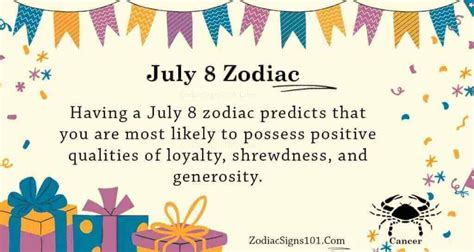 July 8 Zodiac Is Cancer Birthdays And Horoscope Zodiacsigns101