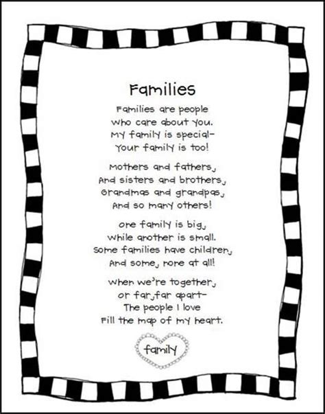 Family poems, Kids poems, Preschool poems