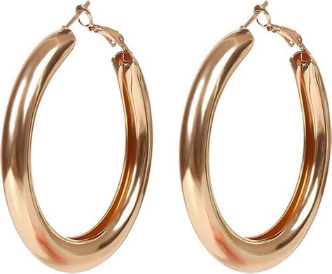 Coadipress Big Chunky Hoop Earrings For Women Girls Fashion K Gold