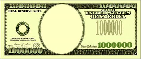 One Million Dollar Bill Printable