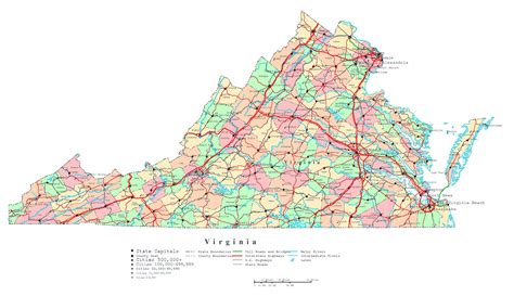 Then use a globe or atlas to figure out which state you have drawn. Large detailed administrative map of Virginia state with ...