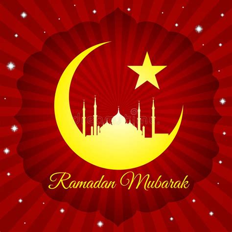 El Ramad N Mubarak Est En La Luna La Estrella Y El Masjid En Fondo