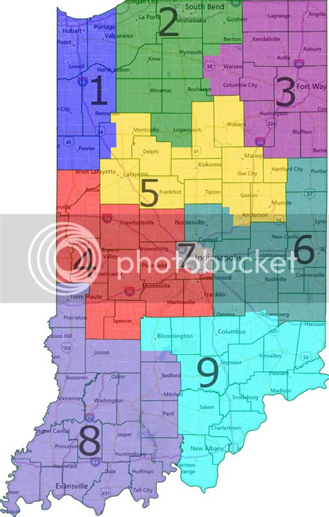 9th Congressional District Indiana Map Map