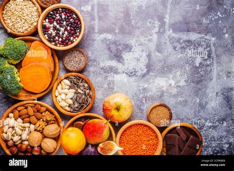 Products Rich In Fiber Healthy Diet Food Top View Stock Photo Alamy