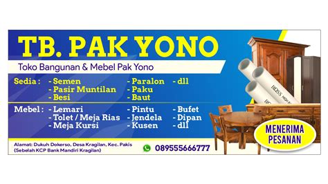 Download Cdr Desain Spanduk Mmt Banner Toko Bangunan Dan Mebel Pak Yono