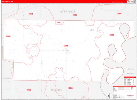 Lee County Ar Zip Code Maps Red Line