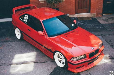 Bmw E36 M3 Red Wing Bmw Red E36 Coupe Tuner Cars Gear Head E30 Car