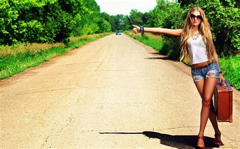 The Sexy Hitchhiker Photo Hot Babe With Really Long Legs And Sweet