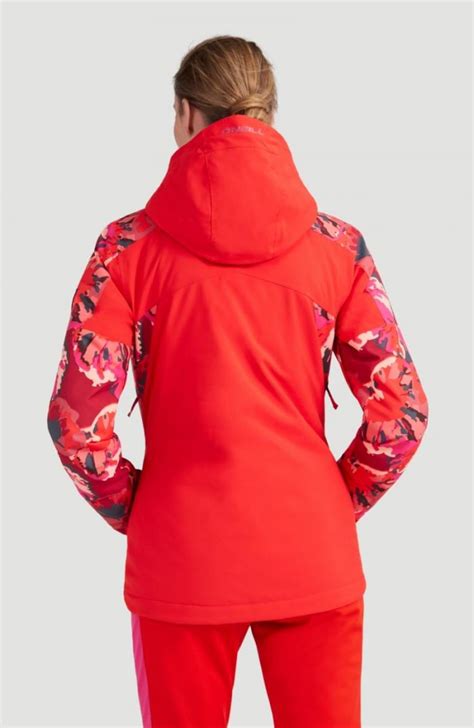 vestes de ski o neill wavelite snow jacket fiery red femmes land and wateres