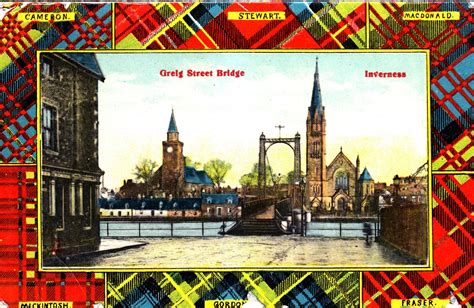 Vintage Colour Postcard Greig St Bridge Inverness Scotland