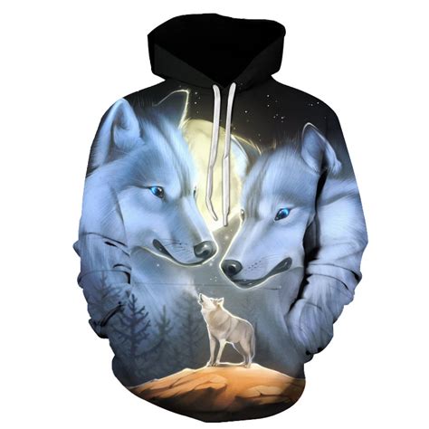 Wolf Printed 3d Hoodies Novelty Wolf Champ