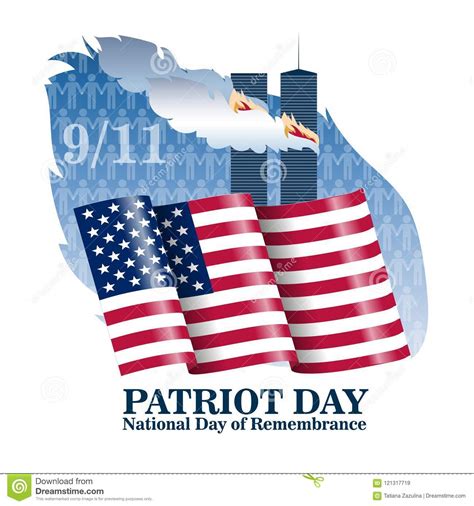 Patriot Day Background With Us Flag Template For National Day Of