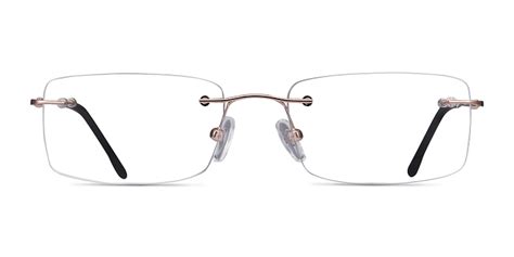 woodrow rectangle golden rimless eyeglasses eyebuydirect glasses
