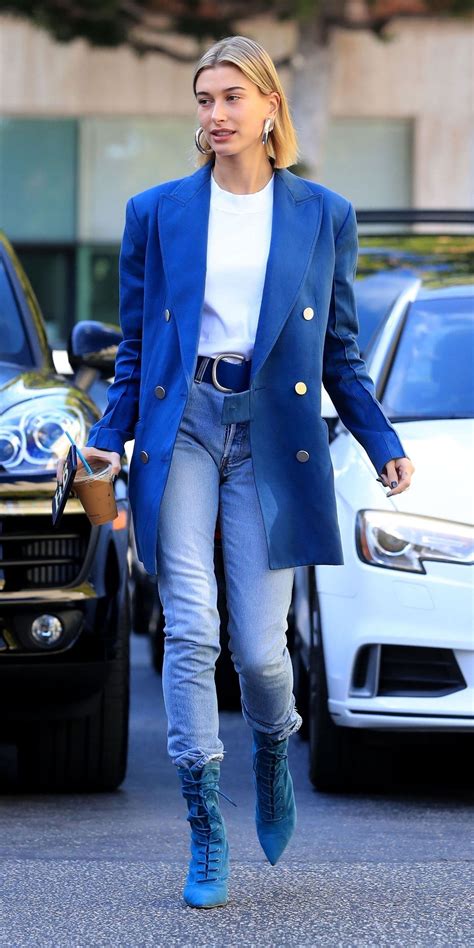 look of the day blazer outfits casual hailey baldwin street style suit jackets for women