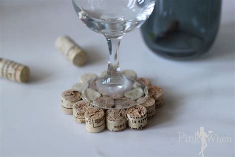 Diy Wine Cork Drink Coaster Tutorial Pinkwhen