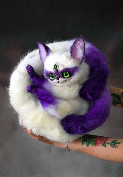 One And A Half Purple Cats Etsy Cute Fantasy Creatures Purple Cat