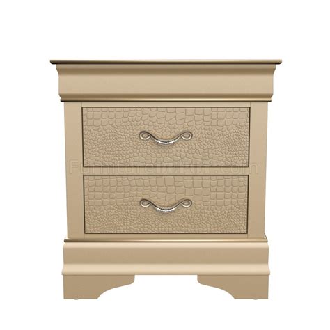 New classic furniture valentino 2pc upholstered lighted bedroom set in white: Verona Bedroom Set 5Pc in Gold by Global w/Options