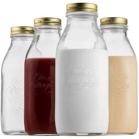 Refreshing Glass Milk Bottle For Homemade Beverages