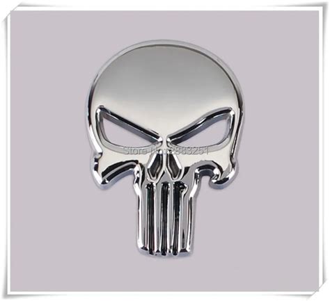 Accessories The Punisher Skull Car Metal Skeleton Badge Auto Body For