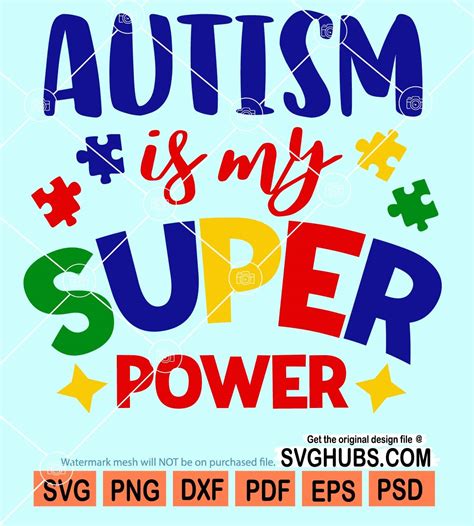 Autism Is My Super Power Svg Autism Svg Autism Is My Superpower T
