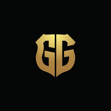 Monograma Del Logotipo De Gg Con Colores Dorados Y Plantilla De Diseño