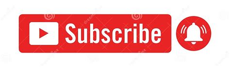 Red Subscribe Button With Notification Bell Isolated Vector